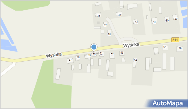 Wysoka, Wysoka, 50, mapa Wysoka