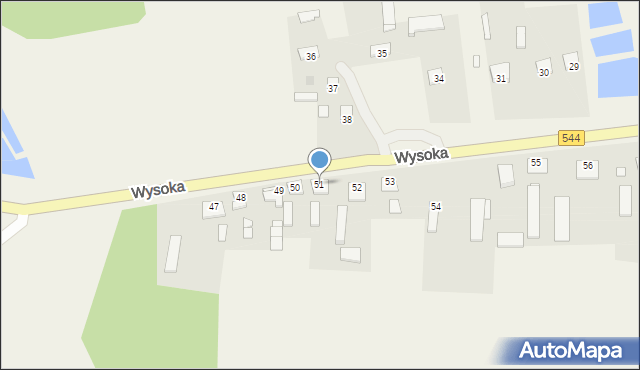 Wysoka, Wysoka, 51, mapa Wysoka
