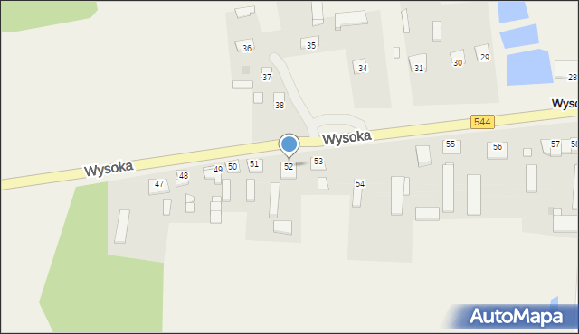 Wysoka, Wysoka, 52, mapa Wysoka