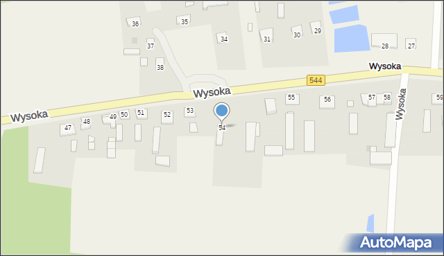 Wysoka, Wysoka, 54, mapa Wysoka