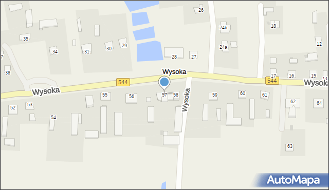 Wysoka, Wysoka, 57, mapa Wysoka