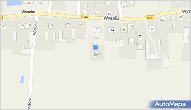 Wysoka, Wysoka, 63, mapa Wysoka