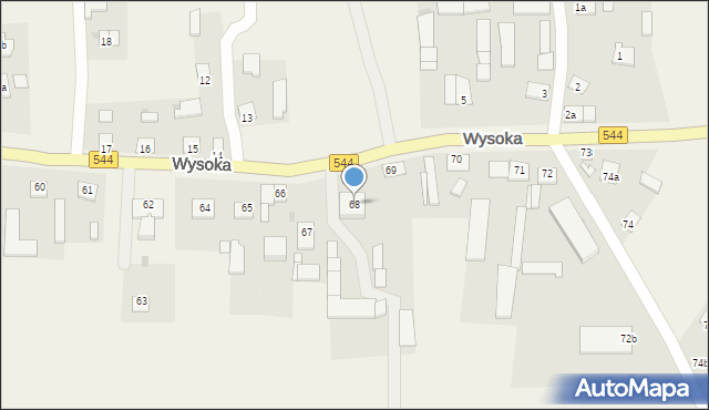 Wysoka, Wysoka, 68, mapa Wysoka