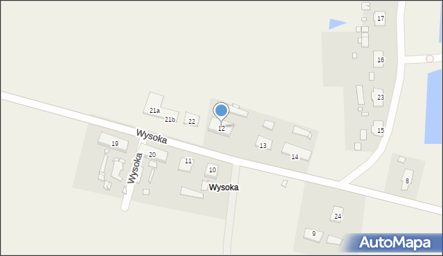 Wysoka, Wysoka, 12, mapa Wysoka