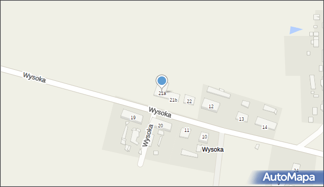 Wysoka, Wysoka, 21a, mapa Wysoka