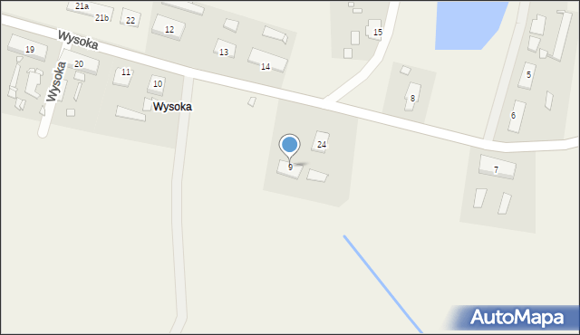 Wysoka, Wysoka, 9, mapa Wysoka