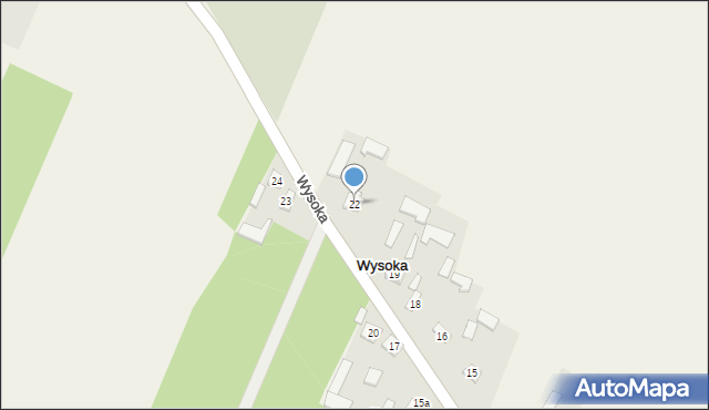 Wysoka, Wysoka, 22, mapa Wysoka