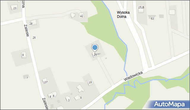 Wysoka, Wysoka, 140, mapa Wysoka