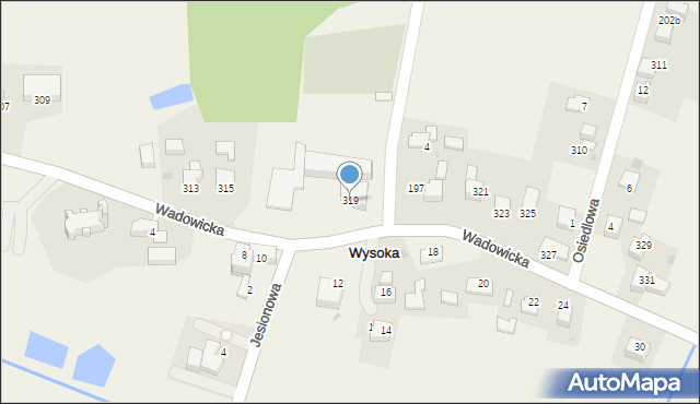 Wysoka, Wysoka, 195, mapa Wysoka