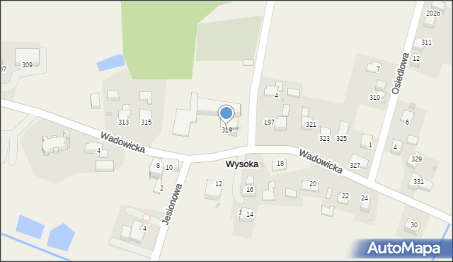 Wysoka, Wysoka, 195, mapa Wysoka