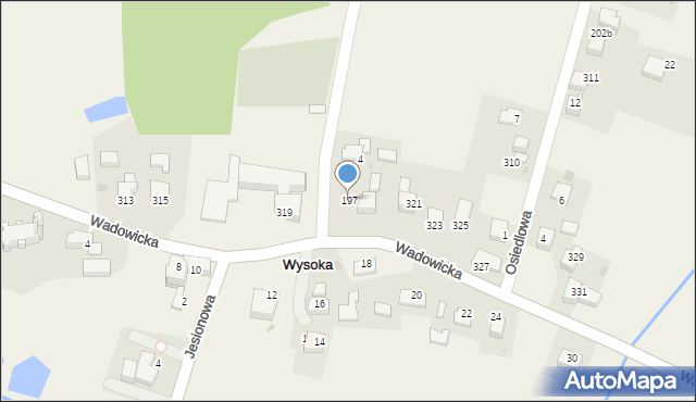 Wysoka, Wysoka, 197, mapa Wysoka