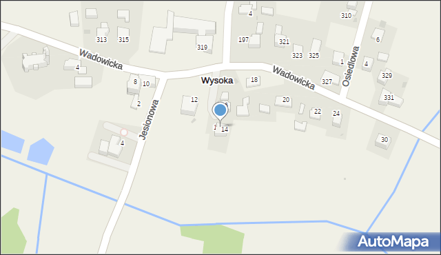 Wysoka, Wysoka, 198A, mapa Wysoka