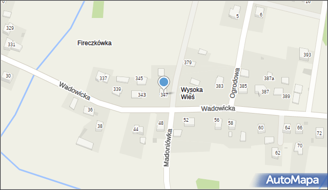 Wysoka, Wysoka, 210, mapa Wysoka