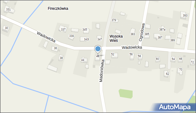 Wysoka, Wysoka, 213b, mapa Wysoka