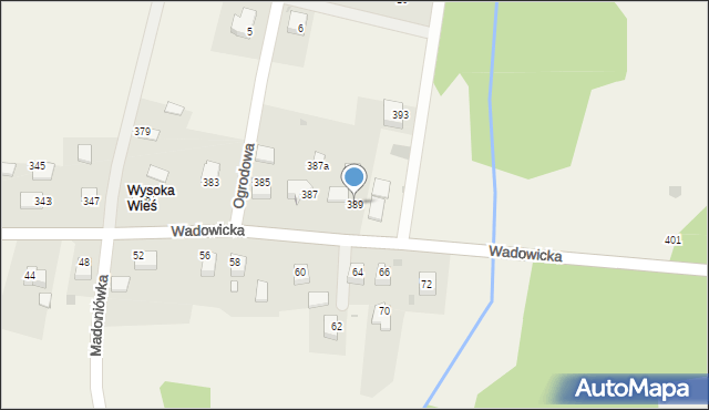 Wysoka, Wysoka, 215, mapa Wysoka