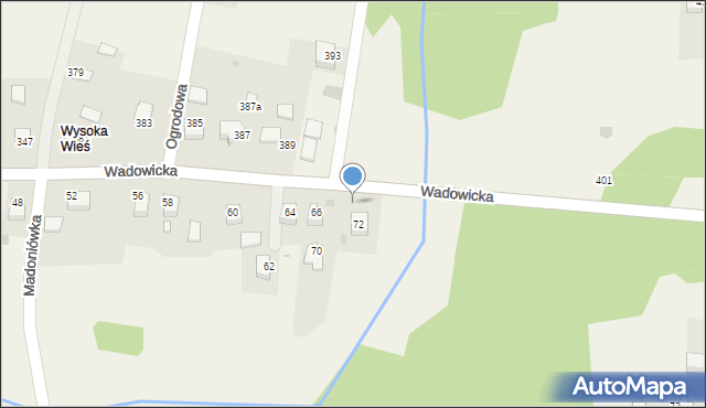 Wysoka, Wysoka, 215d, mapa Wysoka