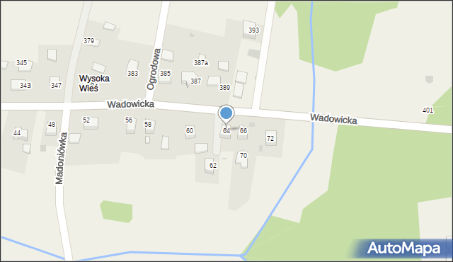 Wysoka, Wysoka, 216a, mapa Wysoka