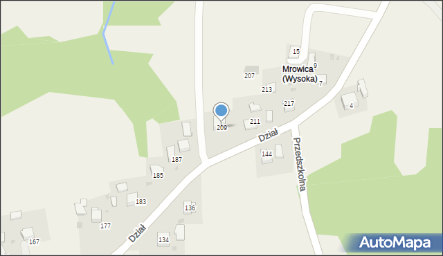 Wysoka, Wysoka, 46A, mapa Wysoka