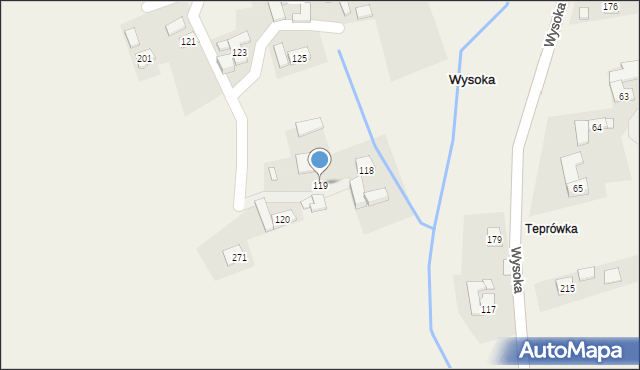 Wysoka, Wysoka, 119, mapa Wysoka