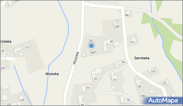 Wysoka, Wysoka, 176, mapa Wysoka