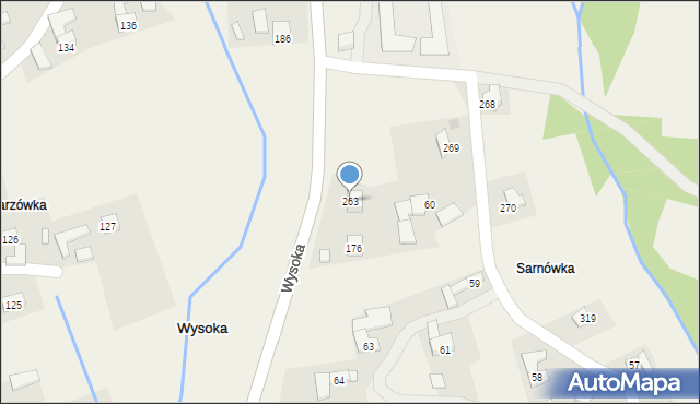 Wysoka, Wysoka, 263, mapa Wysoka