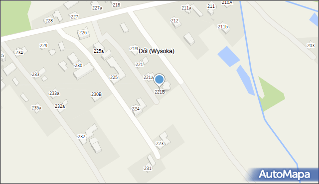 Wysoka, Wysoka, 221B, mapa Wysoka