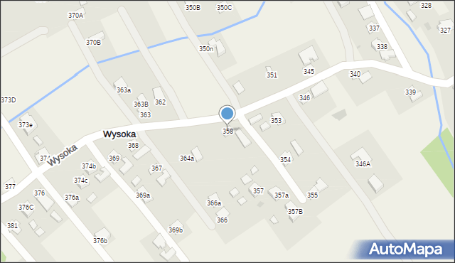 Wysoka, Wysoka, 358, mapa Wysoka