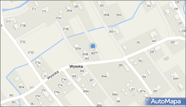 Wysoka, Wysoka, 362, mapa Wysoka