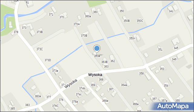 Wysoka, Wysoka, 363a, mapa Wysoka