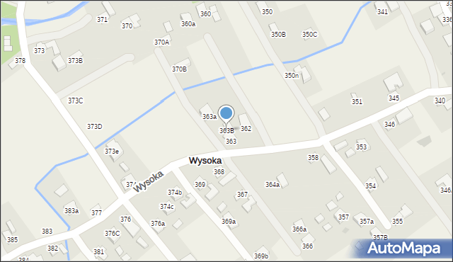 Wysoka, Wysoka, 363B, mapa Wysoka
