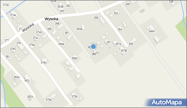 Wysoka, Wysoka, 366, mapa Wysoka