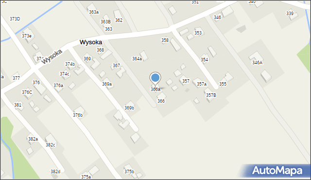 Wysoka, Wysoka, 366a, mapa Wysoka