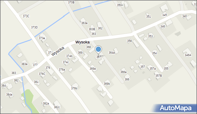 Wysoka, Wysoka, 367, mapa Wysoka
