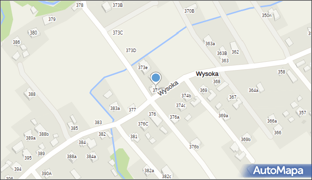 Wysoka, Wysoka, 374, mapa Wysoka