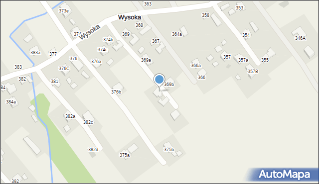 Wysoka, Wysoka, 374a, mapa Wysoka