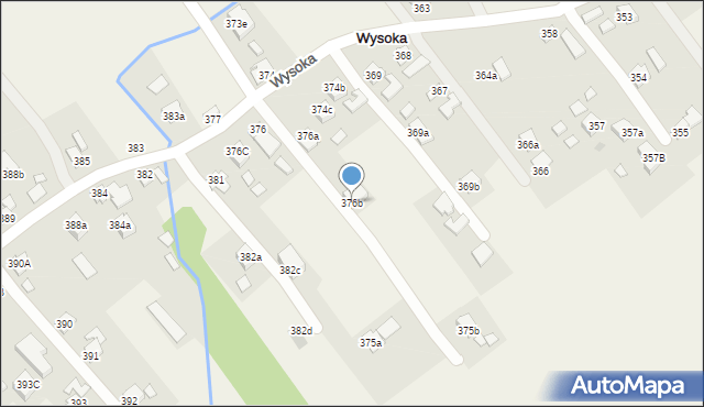 Wysoka, Wysoka, 376b, mapa Wysoka