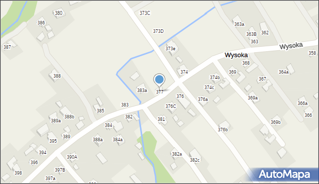 Wysoka, Wysoka, 377, mapa Wysoka