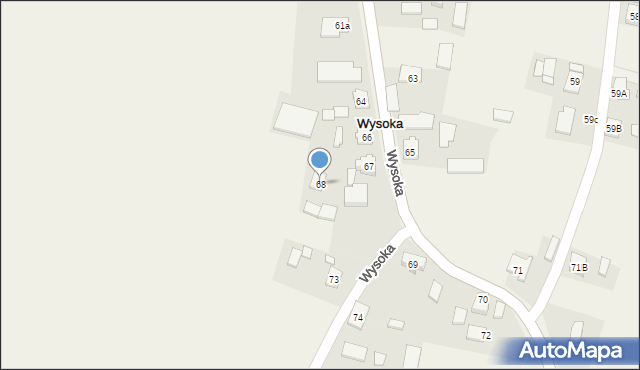 Wysoka, Wysoka, 68, mapa Wysoka