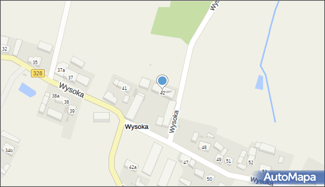 Wysoka, Wysoka, 42, mapa Wysoka