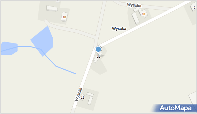 Wysoka, Wysoka, 11, mapa Wysoka