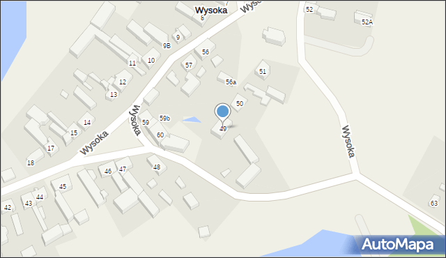 Wysoka, Wysoka, 49, mapa Wysoka