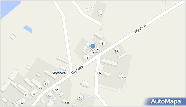 Wysoka, Wysoka, 5, mapa Wysoka