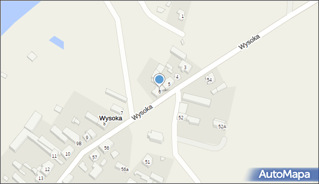 Wysoka, Wysoka, 6, mapa Wysoka