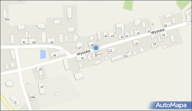 Wysoka, Wysoka, 20, mapa Wysoka