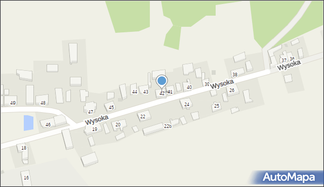 Wysoka, Wysoka, 42, mapa Wysoka