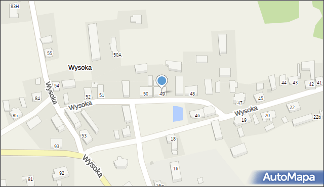 Wysoka, Wysoka, 49, mapa Wysoka