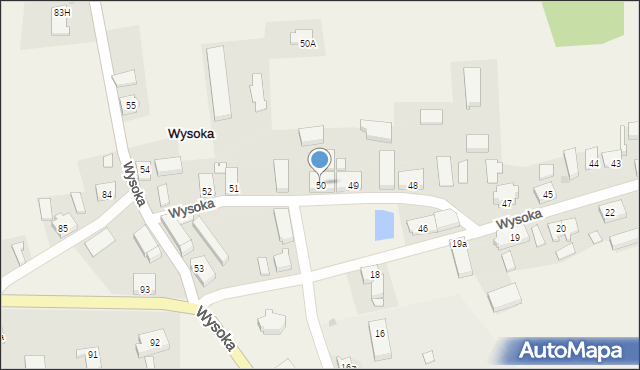 Wysoka, Wysoka, 50, mapa Wysoka