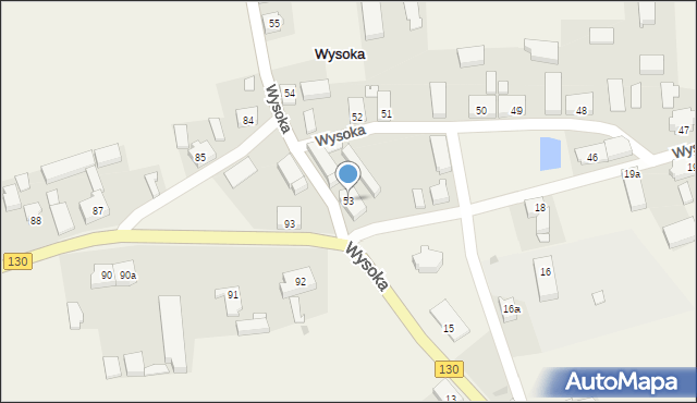 Wysoka, Wysoka, 53, mapa Wysoka