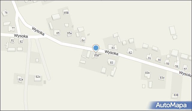 Wysoka, Wysoka, 83a, mapa Wysoka