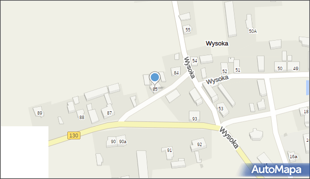 Wysoka, Wysoka, 85, mapa Wysoka